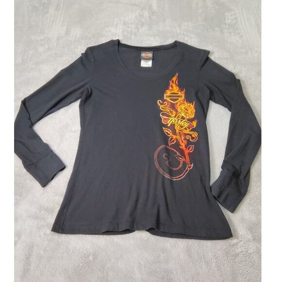 Harley Davidson T-Shirt Womens Size Small Long Sleeve El Paso Texas Vintage - Picture 5 of 9